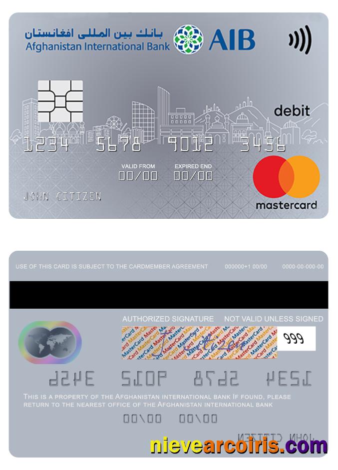 Afghanistan international bank mastercard debit